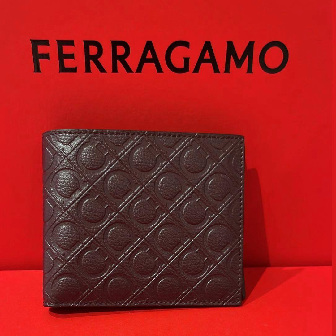 Ferragamo Gancini Embossed Leather Wallet