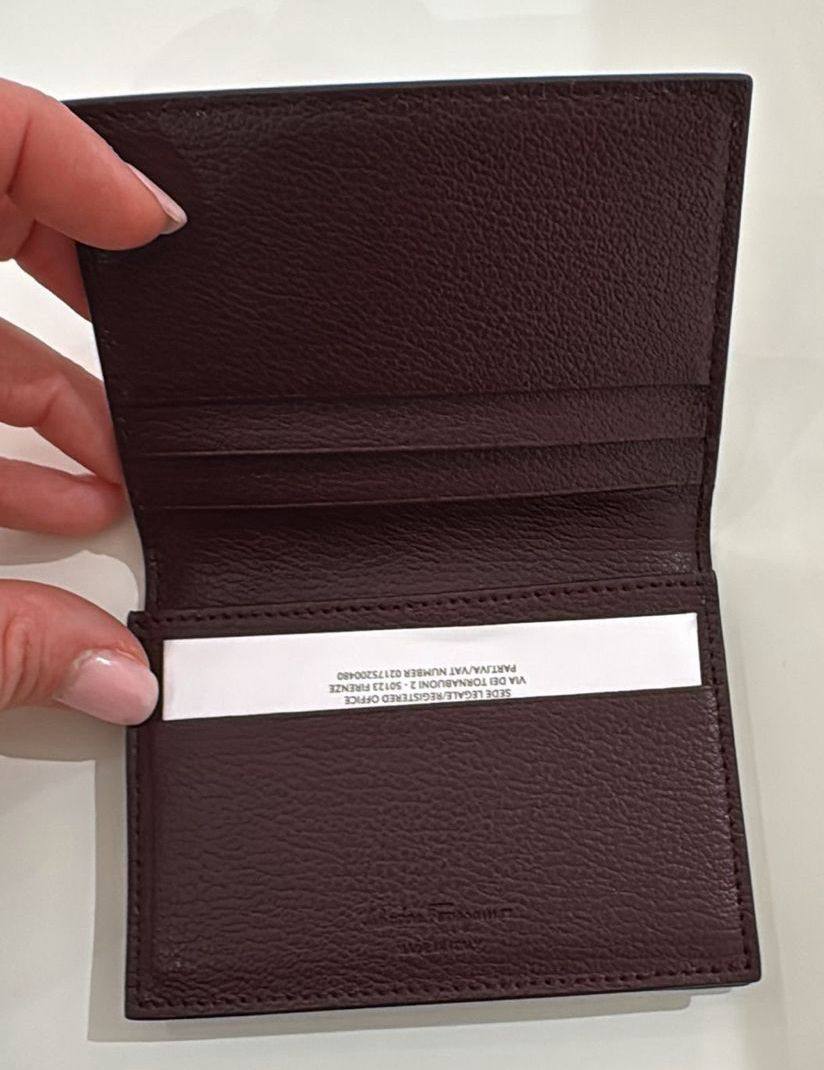 Ferragamo Gancini Embossed Leather Card Holder