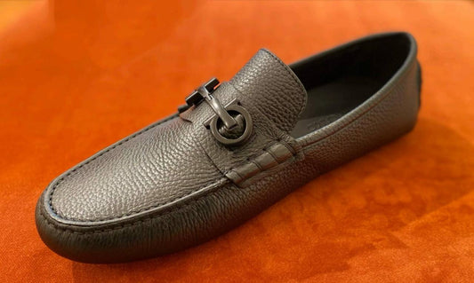 Ferragamo Gancini Leather Driving Loafers