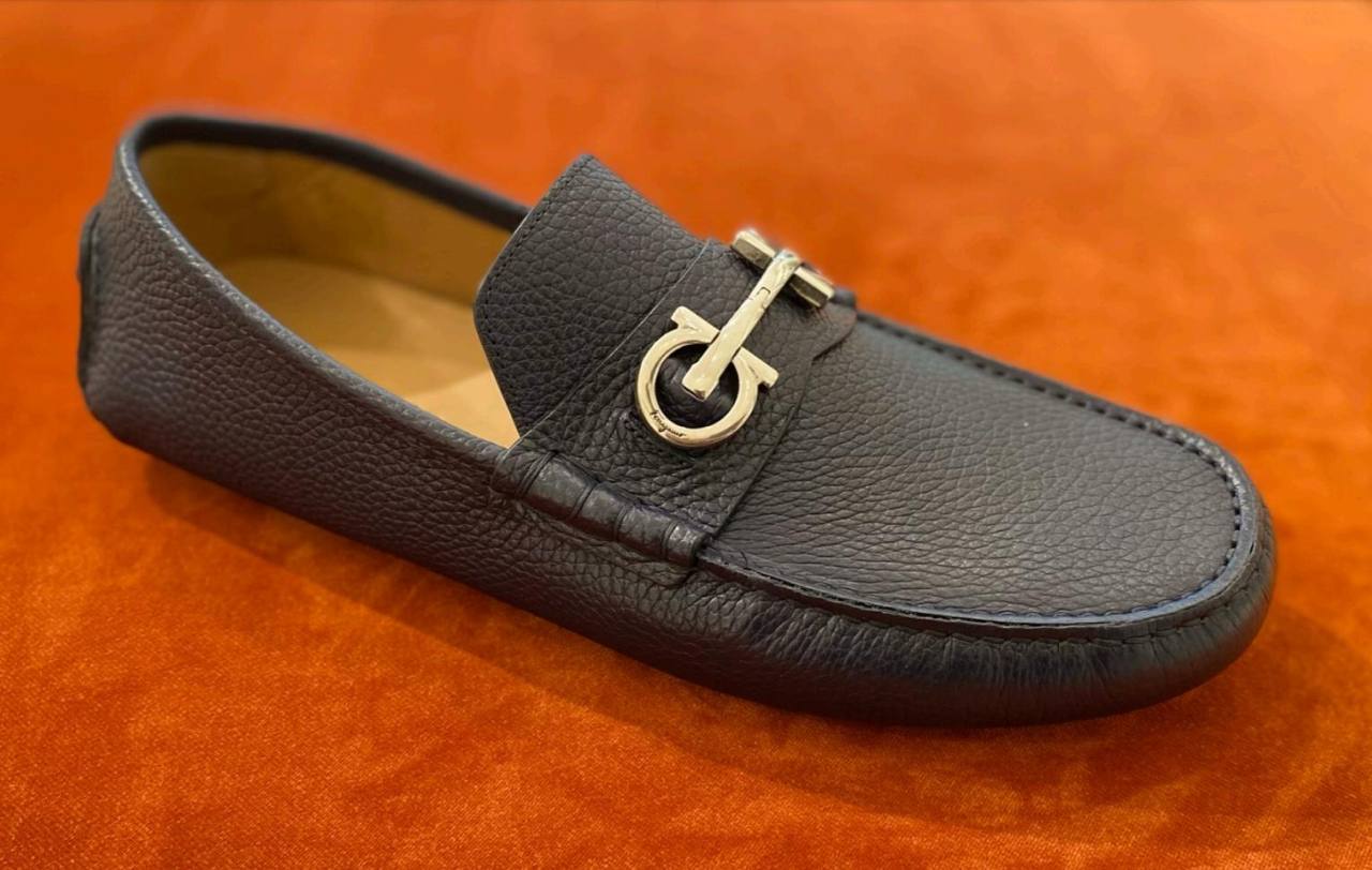 Ferragamo Gancini Leather Driving Loafers