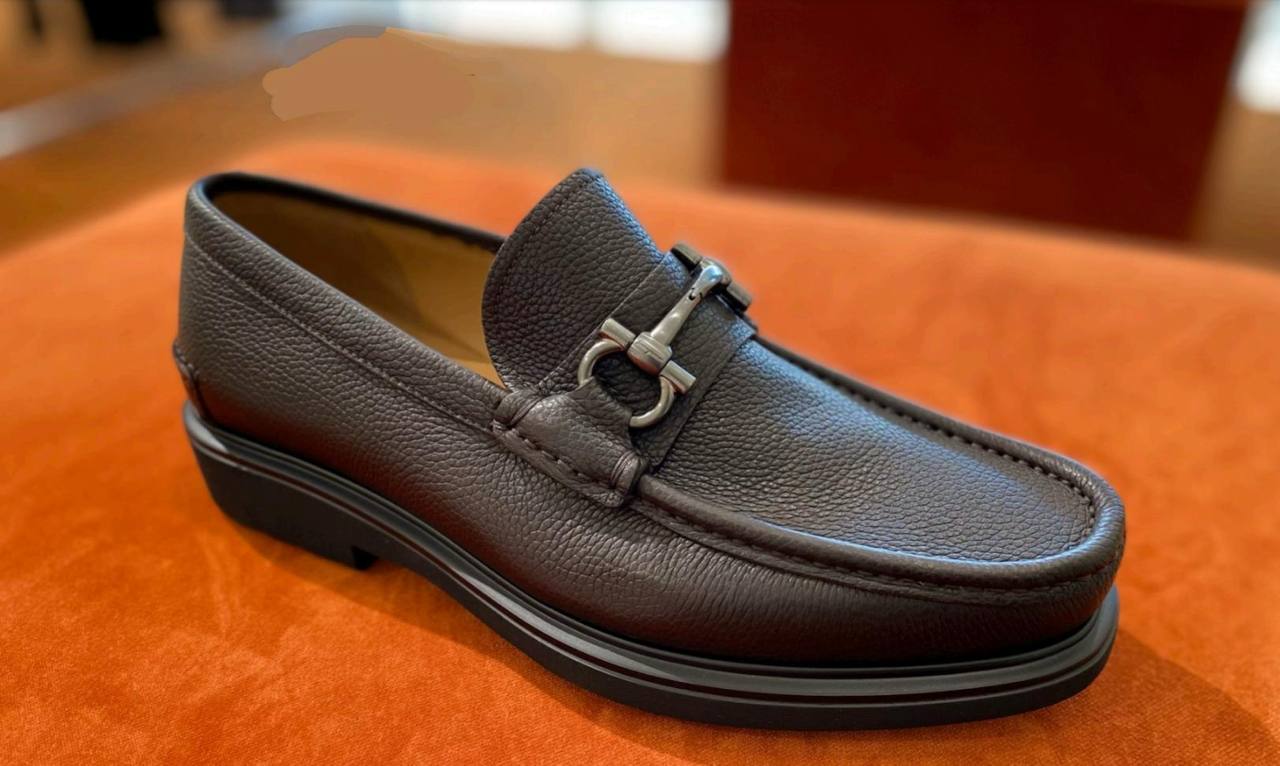Ferragamo Gancini Leather Driving Loafers