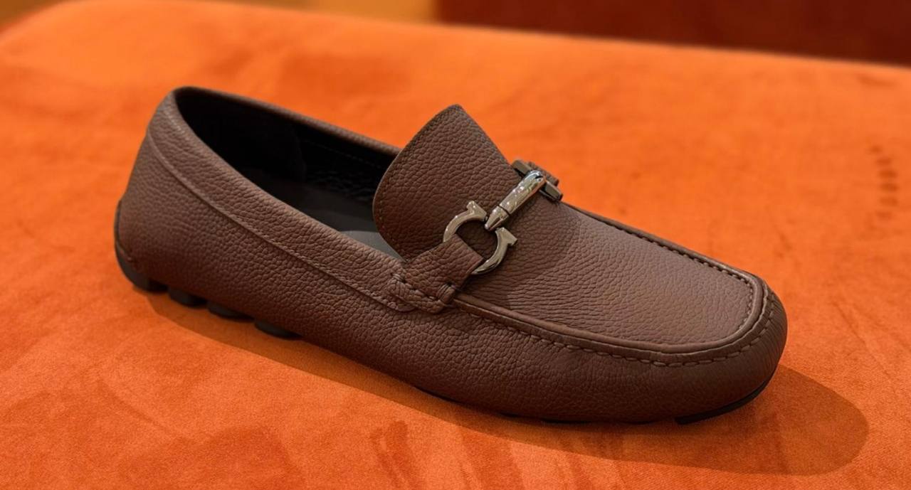 Ferragamo Gancini Leather Driving Loafers