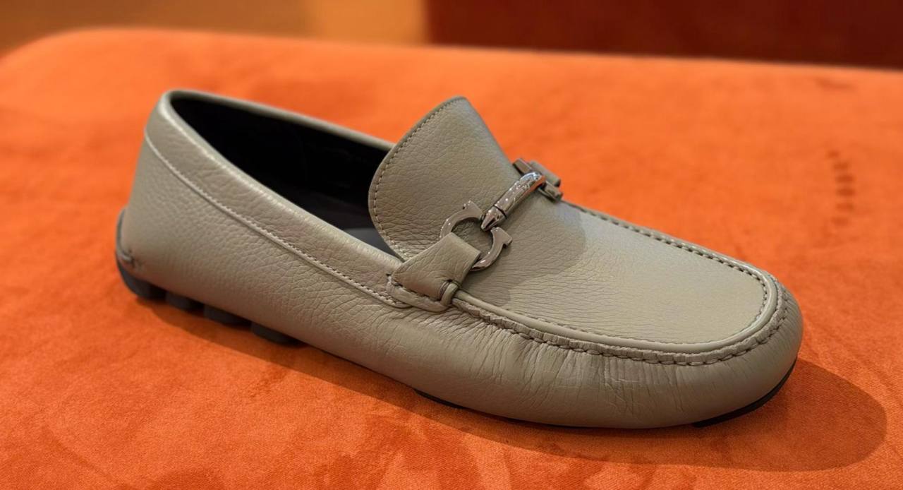 Ferragamo Gancini Leather Driving Loafers