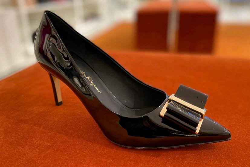 Ferragamo Patent Leather Vara Bow Pumps