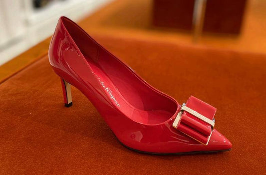 Ferragamo Patent Leather Vara Bow Pumps